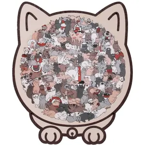 135Pcs Cat Shape Wooden Jigsaw Puzzle for Adults – Stress Relief & Home Decor, Perfect Gift for Cat Lovers