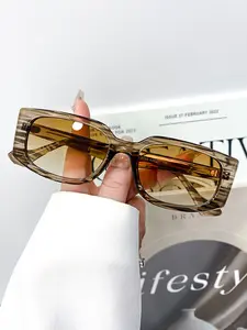 New Rectangle Fashion Glasses, Unique Color Design, High-End Unisex Daily Wear Decorative Eyewear, Stylish Women Men Accessories