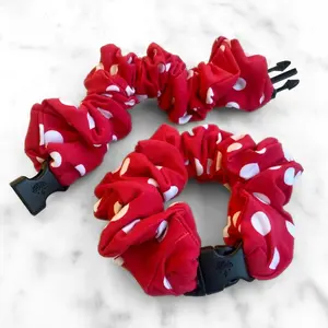 Retro Polka Dot Red Buckle Scrunchie - No Snagging, No Tangles