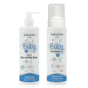 Baby Jolie 2-in-1 Hair and Body Wash + Foam Shampoo Set | Hypoallergenic Tear-Free Formula for Newborns | 7.5oz & 7oz | Moisturizes & Eliminates Cradle Cap