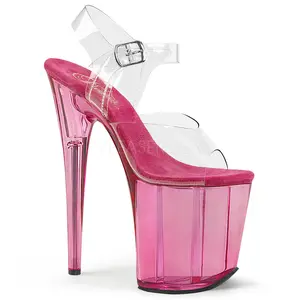 8 Inch Heel FLAMINGO-808T Pink Tinted