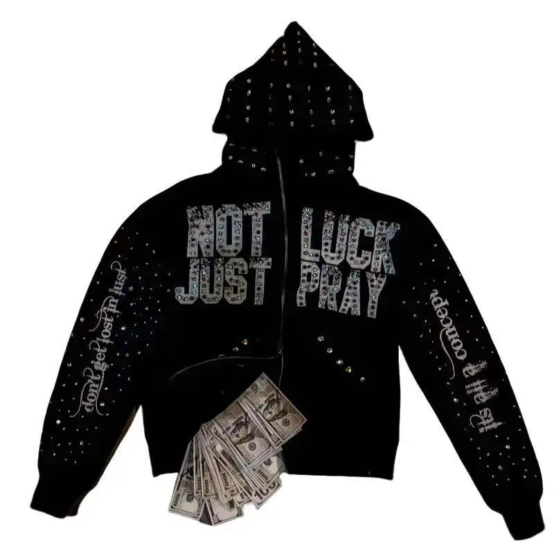sp5der rhinestone og web v2 hoodie - TikTok Shop