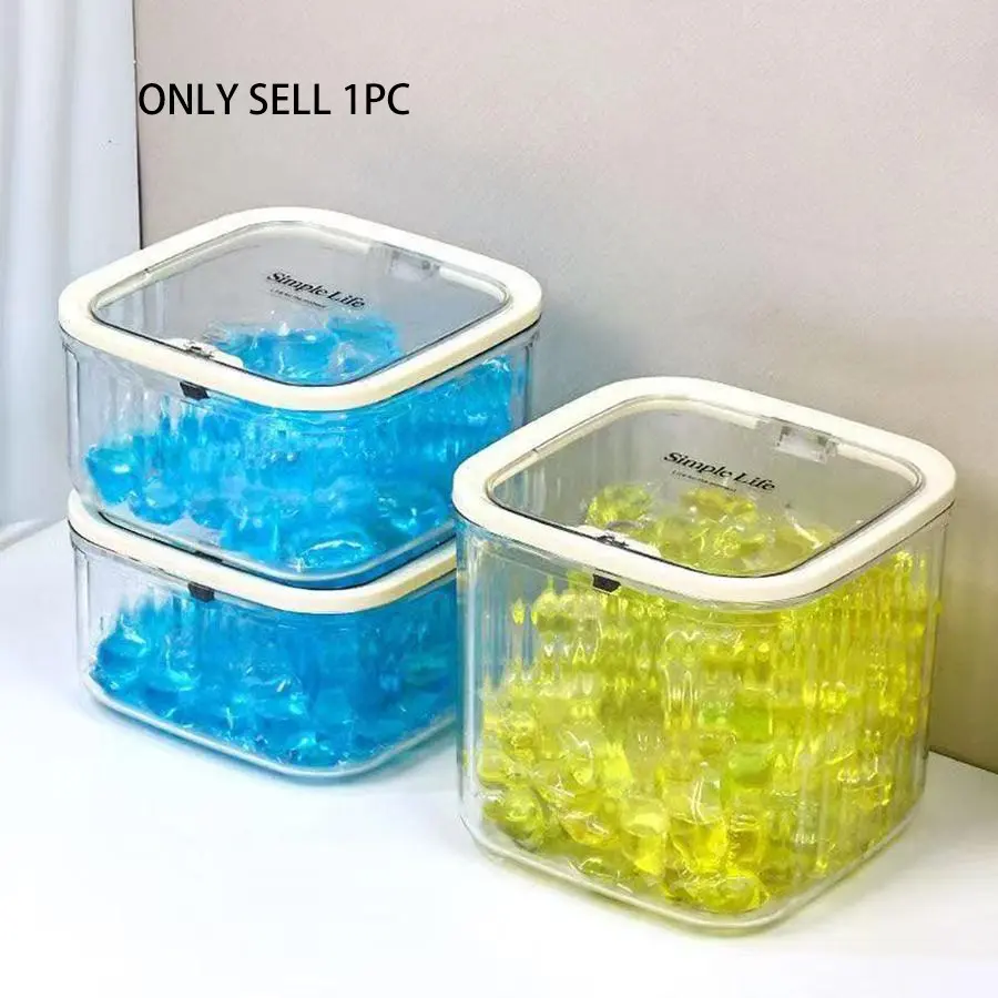 Laundry Detergent Storage Container Durable Plastic Organizer for Pods & Liquids, Press-On Lid Included, Storage Bins for Home Organization, Liquid Detergents, Home Organizer Box, Dustproof Storage Boxes, Box With Lid