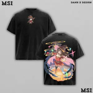[COLLECTION]  Megumin | KonoSuba Washed Hoodie Sweater Double Printed “Crimson Demon” Graphic — For Lovecore Fans, For Gift Drops That Glow With Fire