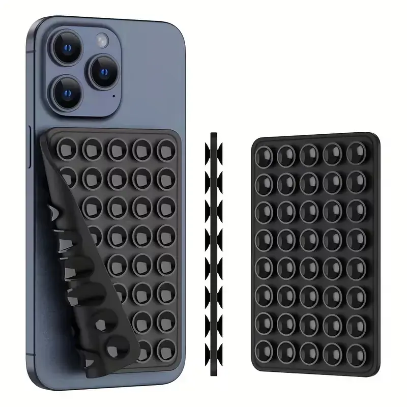 Silicone Suction Cup Phone Case Mount - Single Pack, Dual-Sided Stand, Strong-Grip Plastic Holder for Android Phones, Protective Cover, Hands-Free Accessory for Selfies, Video Recording, Protection