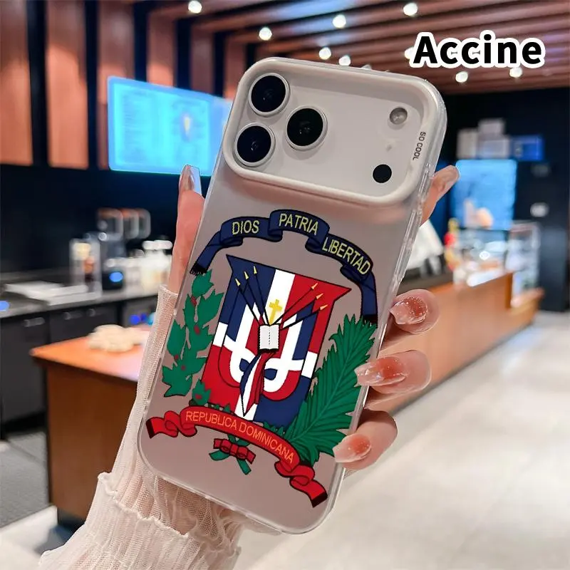 IMD Hard Plastic Phone Case, Durable Protective Shell Casing with Dominican Republic Emblem Pattern, Drop-Protection Bumper Cover for iPhone 17 Pro Max, 16 Plus, 15, 14, 13, 12, 11, Air, XR (for Boys), Smartphone, Handheld