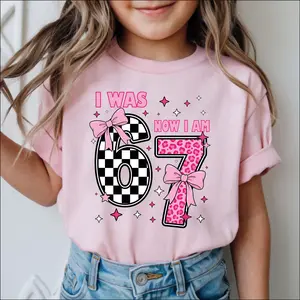 I Was 6 Now I'm 7 Graphic Tee, Funny 7th Birthday Meme Youth Shirt, 67 Unisex T-Shirt for Adults & Kids