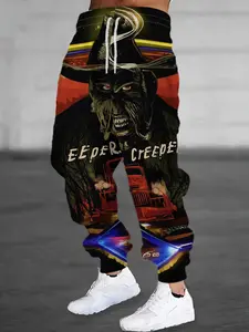 Trendy and Fun Character Print Men's Casual Sweatpants, Loose and Comfortable Sports Pants, Stylish and Versatile Jogger Pants.