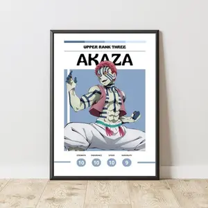 Akaza Poster, Demon Slayer Poster, Manga Poster, Anime Poster, Japanese Manga Wall Art, Japanese Room Decor, Anime Gift