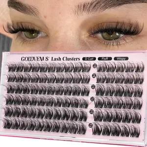 12-14-16mm Spider Lash Clusters Wispy Natural Eyelashes Clusters Fluffy Cluster Eyelash Extensions D Curl Individual Lash Extension 90pcs False Eyelashes for DIY