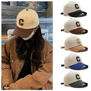 New Casual Baseball Hat Adjustable Breathable Sun Hat, C-Shape Cartoon Truck Hat, Unisex Japanese Fashion Retro Letter Patch Cap, Outdoor UV Protection