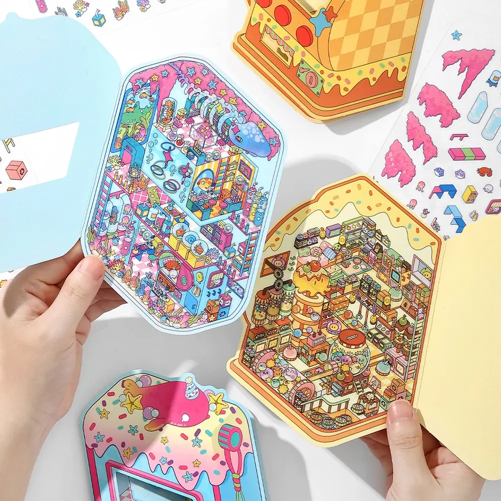 Fantasy Shop Theme Sticker Pack with 12 Sheets, 4 Styles X 3 Sheets, Durable Pet Material, Perfect for Crafts, Decor, Scrapbook Accessory and Decoration Sticker, Art Stickers, Aesthetic Stickers