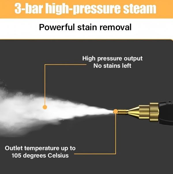 Multi-Purpose Handheld Steam Cleaning Tool | Portable Cleaning Tool with Brush Heads for Home Kitchen Car & Garage Use