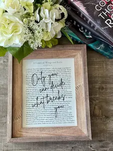 ACOTAR "Only You Can Decide What Breaks You" Unframed Poster - A Court of Wings and Ruin Book Page Art - Rustic Aesthetic Fantasy Wall Decor - Sarah J. Maas Quote Print