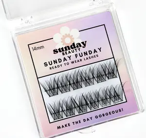 Sunday Beauty️ Ready to Wear Lashes - Sunday Funday: Eyelash extensions with built-in adhesive. No Bond, no coat needed