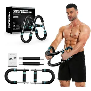 Men Women Arm Chest Strength Trainer Adjustable 6 Resistance Levels Twister Exerciser with 4 Springs Fitness Equipment blue