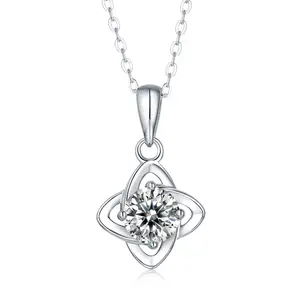 1CT Moissanite Luxury Necklace Suitable for Sensitive Skin Party Date Style Essential for Dressing Up Elegant Pendant engagement birthday gift Hip Hop Personality Fashion B6
