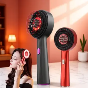 Red Light Hair Growth Comb - Electric Scalp Massager with Follicle Care, Serum Infusion & Deep Cleansing - Portable Rechargeable Unisex Tool for Anti-Hair Loss, Anti-Breakage & Hair Growth