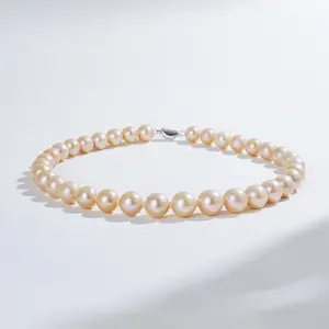 YTK037-50-H 11-13mm Orange Pearl necklace fresh water pearls for birthday/anniversary/holiday /retirement/ graduation presents