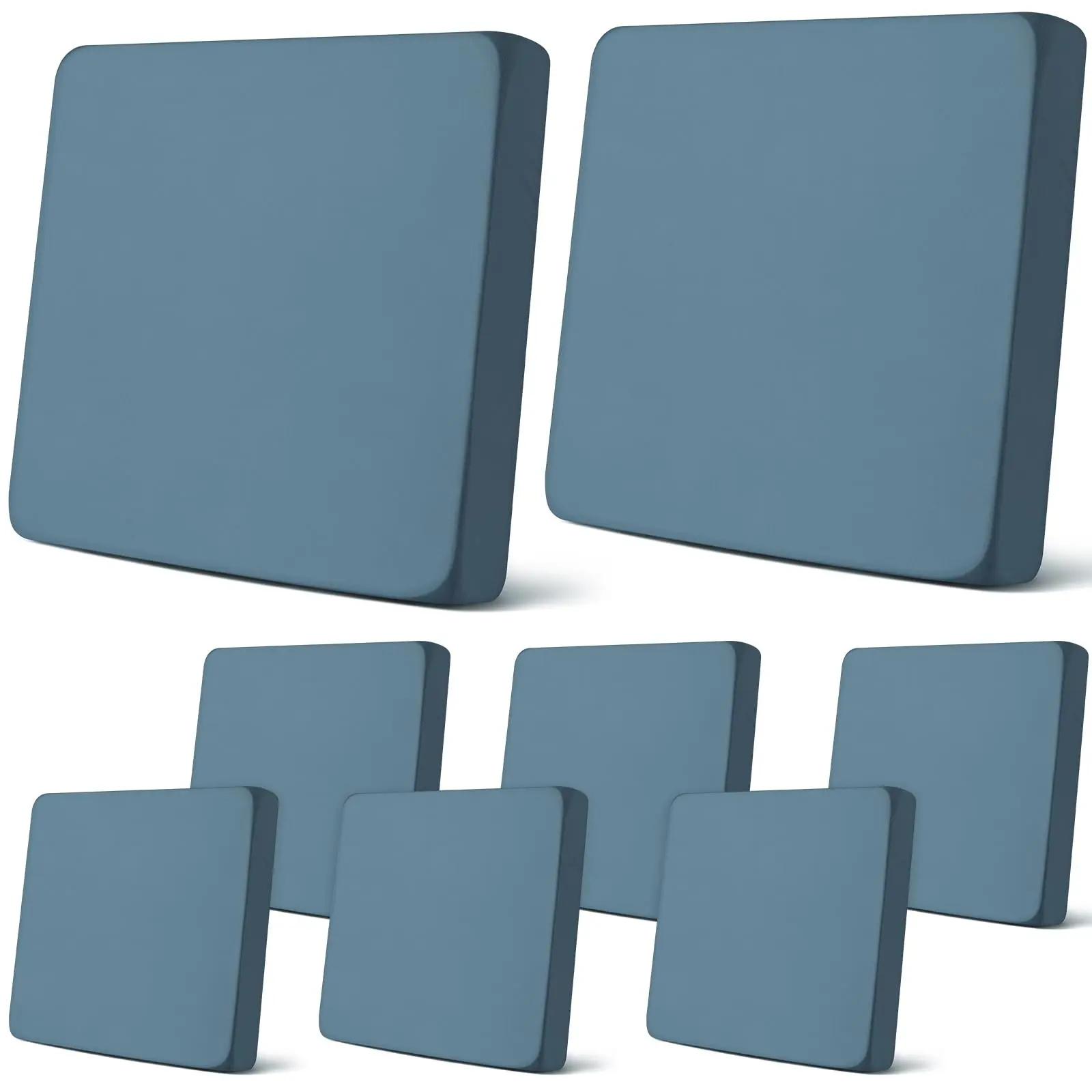 8 Pcs Gray Blue