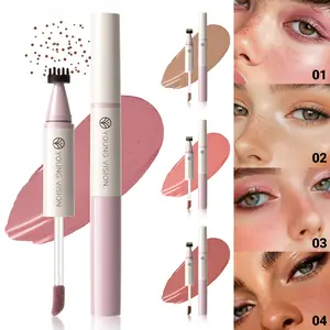 4-Color Dual-Head Freckle & Blush Powder Pen, Waterproof Long-Lasting Matte Blusher, Easy to Apply, Natural Finish for Perfect Makeup
