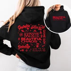 Katseye Beautiful Chaos Hoodie, Katseye K-Pop Graphic Sweatshirt, Gnarly Tour Album Art, Gabriela Inspired Retro Unisex Hoodie, Is Strong Music Fan Gift