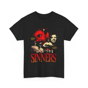 Gildan Printed Sinners Movie Poster Shirt – Retro Film Style Graphic Tee