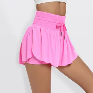 Women's 2-in-1 High Waist Pocket Drawstring Athletic Sports Shorts,Casual Shirred shorts, Gym Clothes, Sport & Outdoor Clothing for Yoga Workout Running, Women Workout Clothes, Gym Shorts for Women, Workout Shorts, Activewear