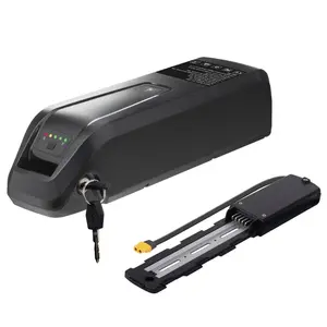 Bydrena 36V10Ah Ebike Battery 36V Lithium with 2A Fast Charger 5 Pin Baseplate 30A BMS USB Port LED Indicator Safety Lock for 0-750W Motor Electric Bike Scooter Motorcycle