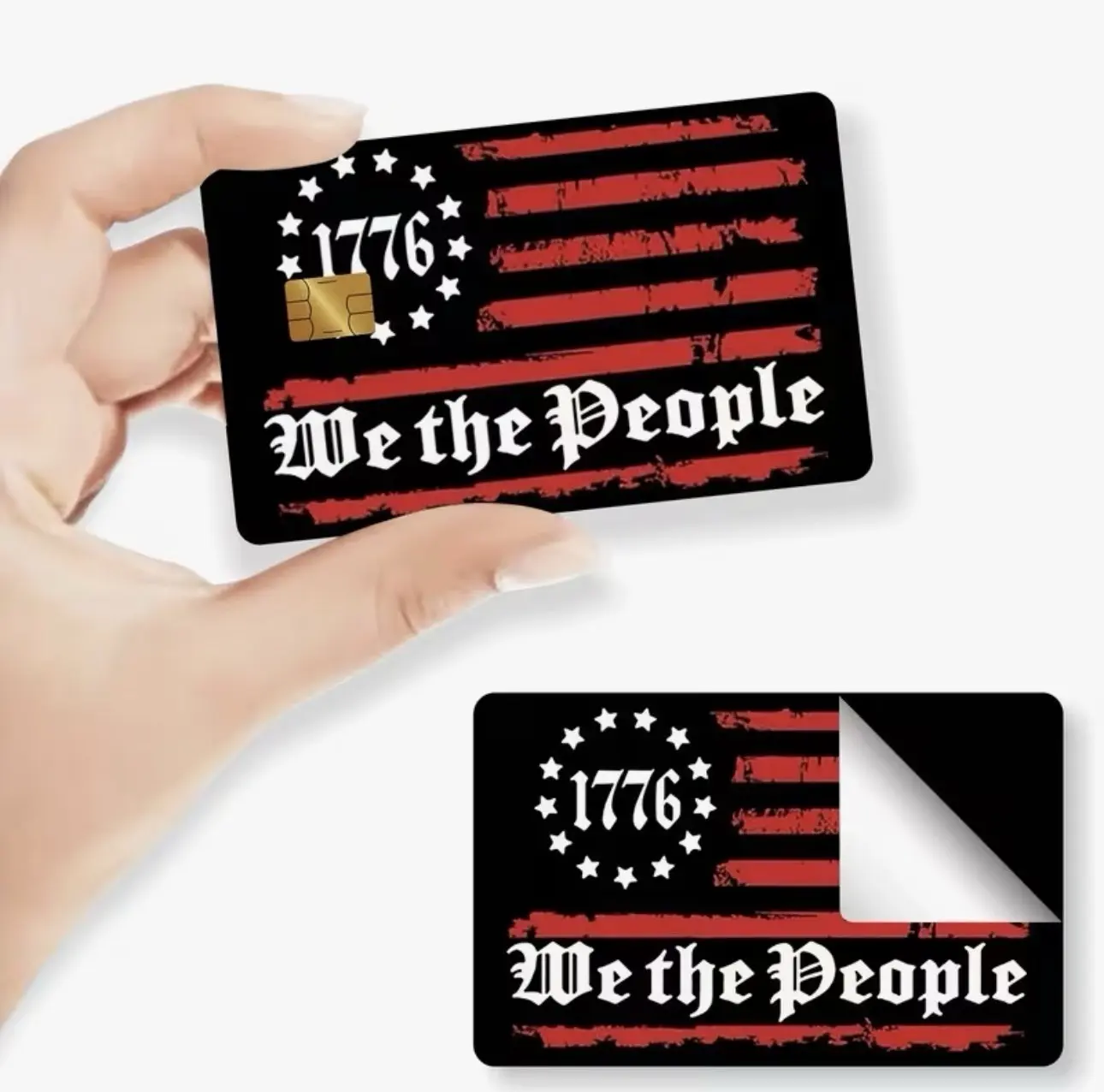 USA Flag America 1776 Debit Card Skin, We The People Credit Card Sticker, Perfect Patriotic Gift, ATM Friendly