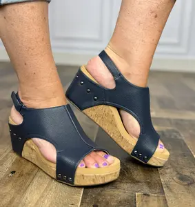 Corkys Carley Wedge- Navy Pebble