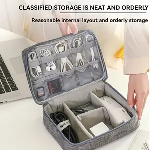 Electronic Bag Travel Cable Accessories Bag for Electronic Accessories Waterproof Double Layer Electronics Organizer Portable Storage Case for Cable, Cord, Charger, Phone, Adapter, Power Bank, Kindle, Hard Drives,   2025 Dealsforyoudays