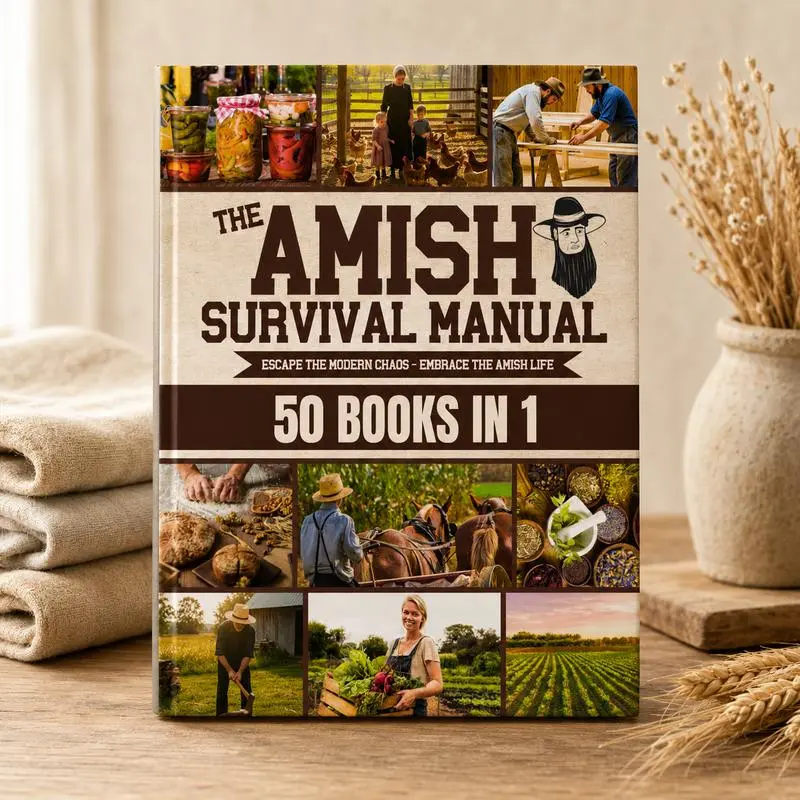 The Complete Amish Survival Manual: 50-in-1 Self-Sufficiency Guide with Canning, Herbal Living, DIY Homestead Projects, Off-Grid Skills, Food Storage & Simple Living Tips
