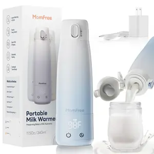 MOMFREE Portable Bottle Warmer for Breastmilk 5-Minute Quick Heating 12 Ounces Cordless Smart Touch LED Temperature Control Food-Grade Material Baby Use Safe