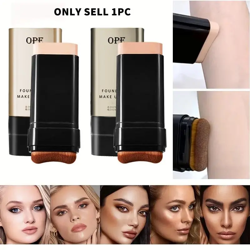 2 In 1 Dual Concealer Foundation Eraser Foundation High Coverage Longwear Concealer Stick With Big Brush Moisturizing Hydrating Flawless Coverage Waterproof BB Cream Korean Face Makeup Base Concealer Cosmetic Moisturizer