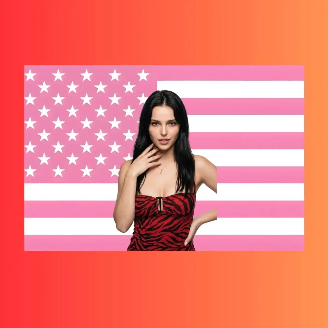 Inde Navarrette Pink US Wall Tapestry Flag | Celebrity Wall Art | Actress Bedroom Decor | Hollywood Fan Banner | Obsession Movie Actor