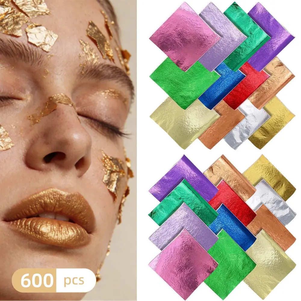 Home Improvement Alloy Imitation Gold Foil Set - 600-Piece Long-Lasting Shine Metal Foil Consumables for Decoration, Holiday Decorations, Interior Design, Nail Art, Room Decorations