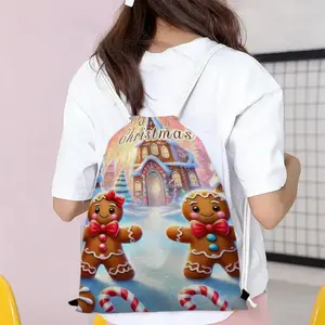 1PC Gingerbread Christmas Candy Scene Backpack, Lightweight Easy-Care Gym Bag,Secure Closure ,Soft-Shell for Fitness/Travel ,Unisex Camping Gear.1225LYY
