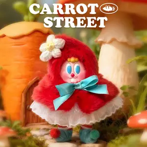 MINISO Carrot Street Series Plush & PVC Blind Box | Cute Red Hat Bunny Collectible | Perfect Gift for Plush Toy Lovers Valentine Gift for Girlfriends