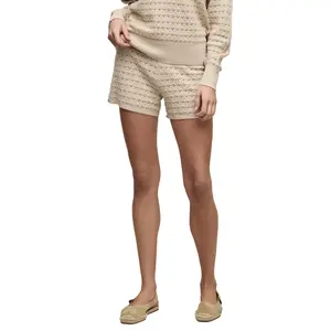 Heathered Cotton Tulip Pointelle Short - Stone