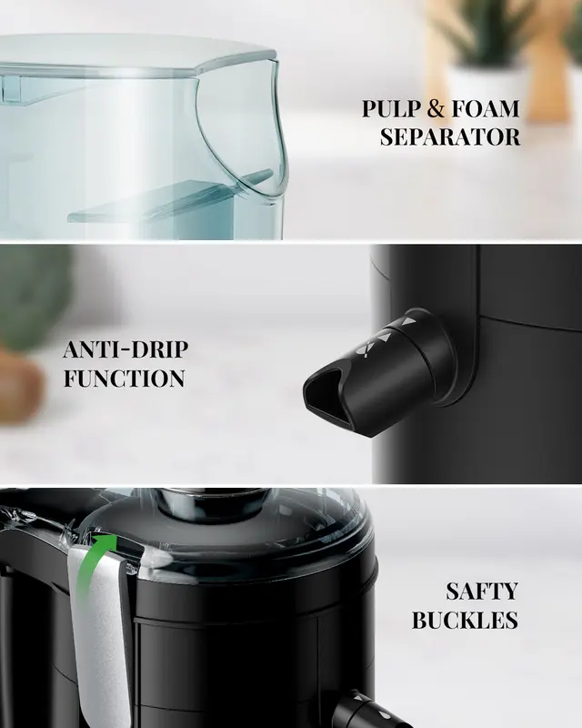 800/1200/1300 W+2.5/3/ 3.2 inch Feed Chute Juicer with Titanium Enhanced Cut Disc,Dual Speeds Centrifugal Extractor Machines for Fruits,Veggies 5