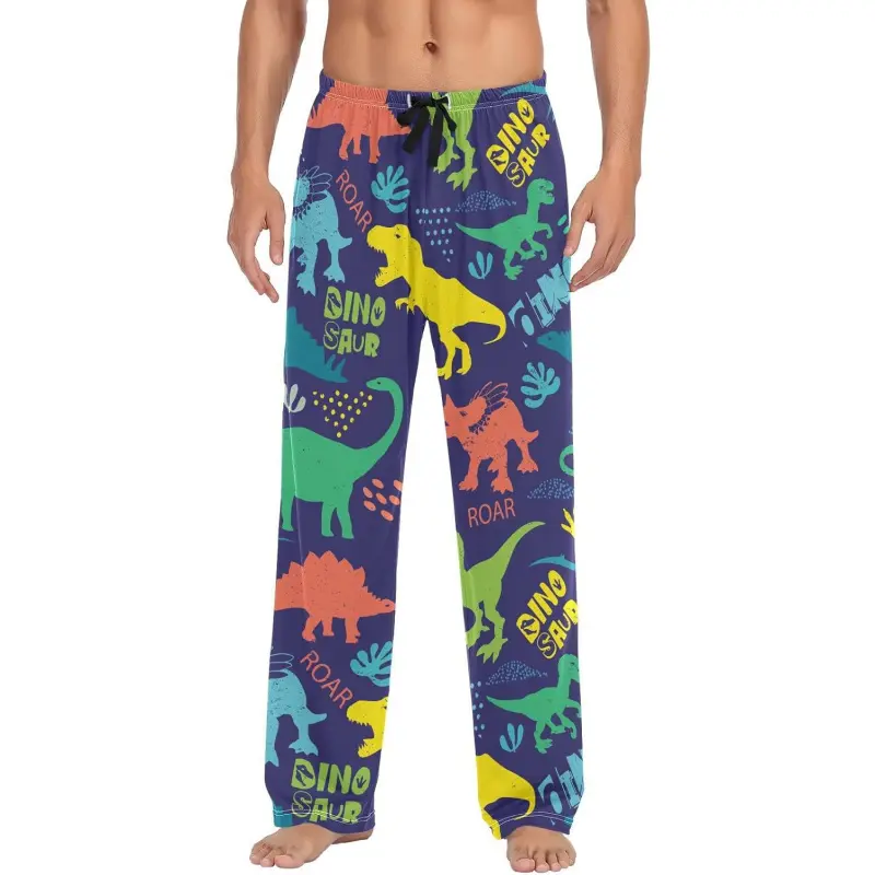 Men's Pajama Pants Super Soft Dinosaurs Sleep Lounge Pants Pjs Bottoms with Pockets
