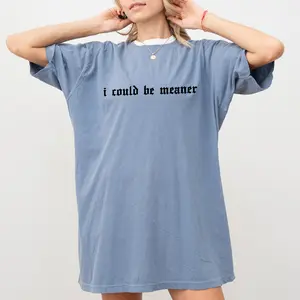 I Could Be Meaner Comfort Colors Shirt, Vintage Funny Humor T-shirt, Sarcastic Graphic Tee, Funny Women Outfits, Sarcasm Clothing, Funny Gift For Her Casual Womenswear