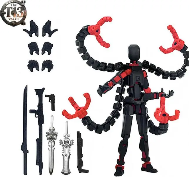 T13 Nova Action Figure 3D Printed Multi-Jointed Movable Robot 5.5 Inch Assembled Desktop Decoration for Game Enthusiasts