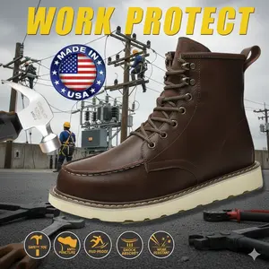 High-Performance Steel Toe Work Boots for Men: Breathable, Anti-Slip, Anti-Crushing, Puncture-Proof