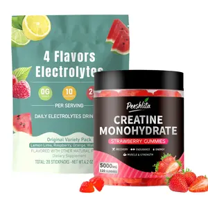 Peeshlita 2-in-1 Bundle | Sugar Free Electrolytes Powder 20 Count & 5000mg Creatine Monohydrate Gummies 120 Count | Hydration Relief, Muscle Strength & All Day Energy Support