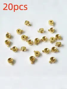20pcs Rope End Clasps, Metal Fasteners for DIY Jewelry Making, Bracelets, Necklaces, Leather Crafts, Bulk Pack