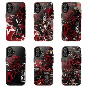 6 Styles Shadow the Hedgehog Tough Phone Case Electroplated Aesthetic Protective Cover For iPhone 11-17 Pro Max/Plus & Samsung Galaxy S23-S25