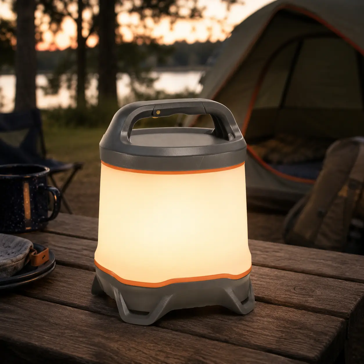 500-Lumen Mini LED Camping Lantern with Carabiner Handle 500-Lumen Mini LED Camping Lantern with Carabiner Handle
