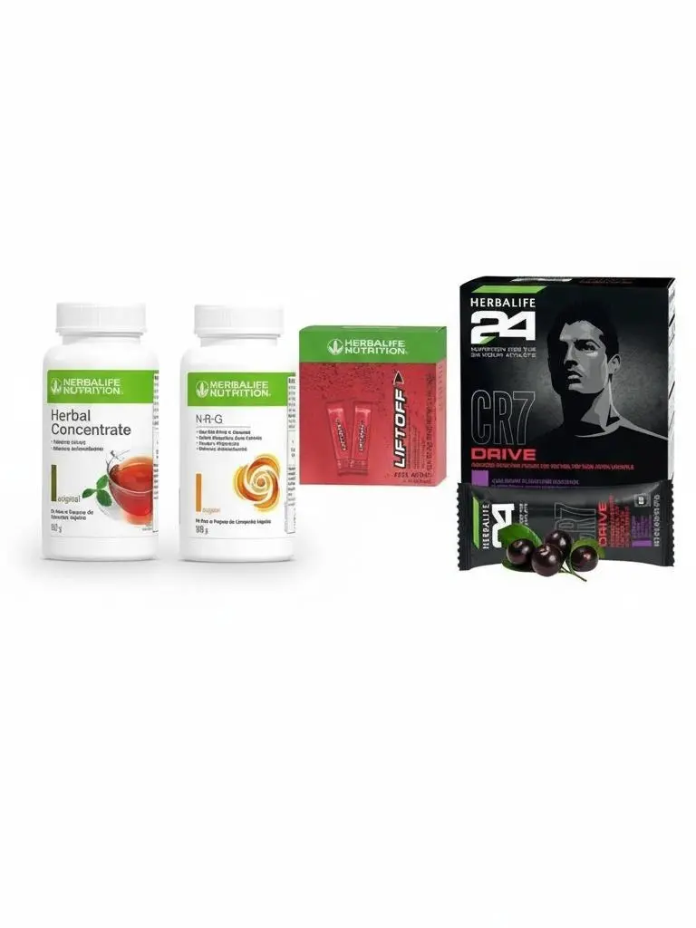 KIT CR7 DRIVE 15 PACKTS+LIFTOFF CRAMBERRY +NRG 2.1oz + HERBAL TEA ORIGINAL 1.8oz- HERBALIFE DRINK